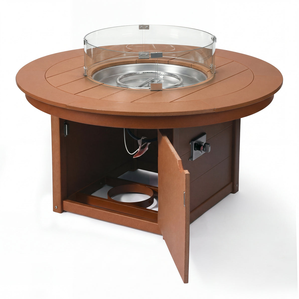 Helios 47" Modern Outdoor 55,000 BTU Patio Propane Round Fire Pit Table