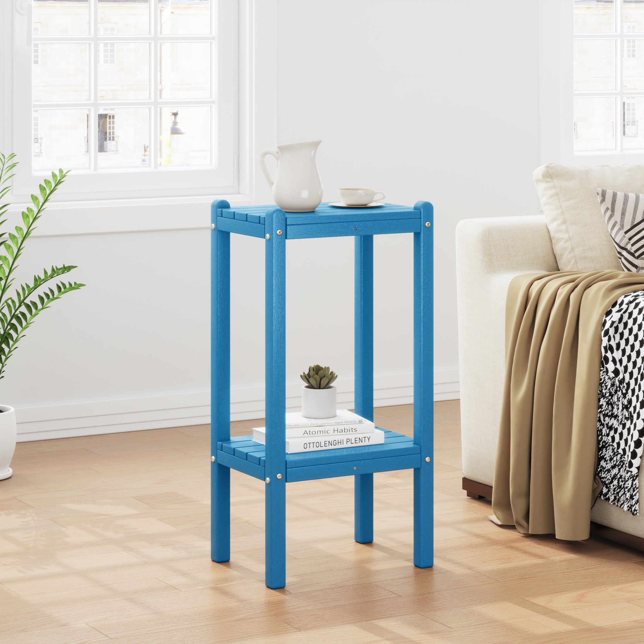 Malibu 36" Outdoor Adirondack HDPE 2-Tier Patio Side Table