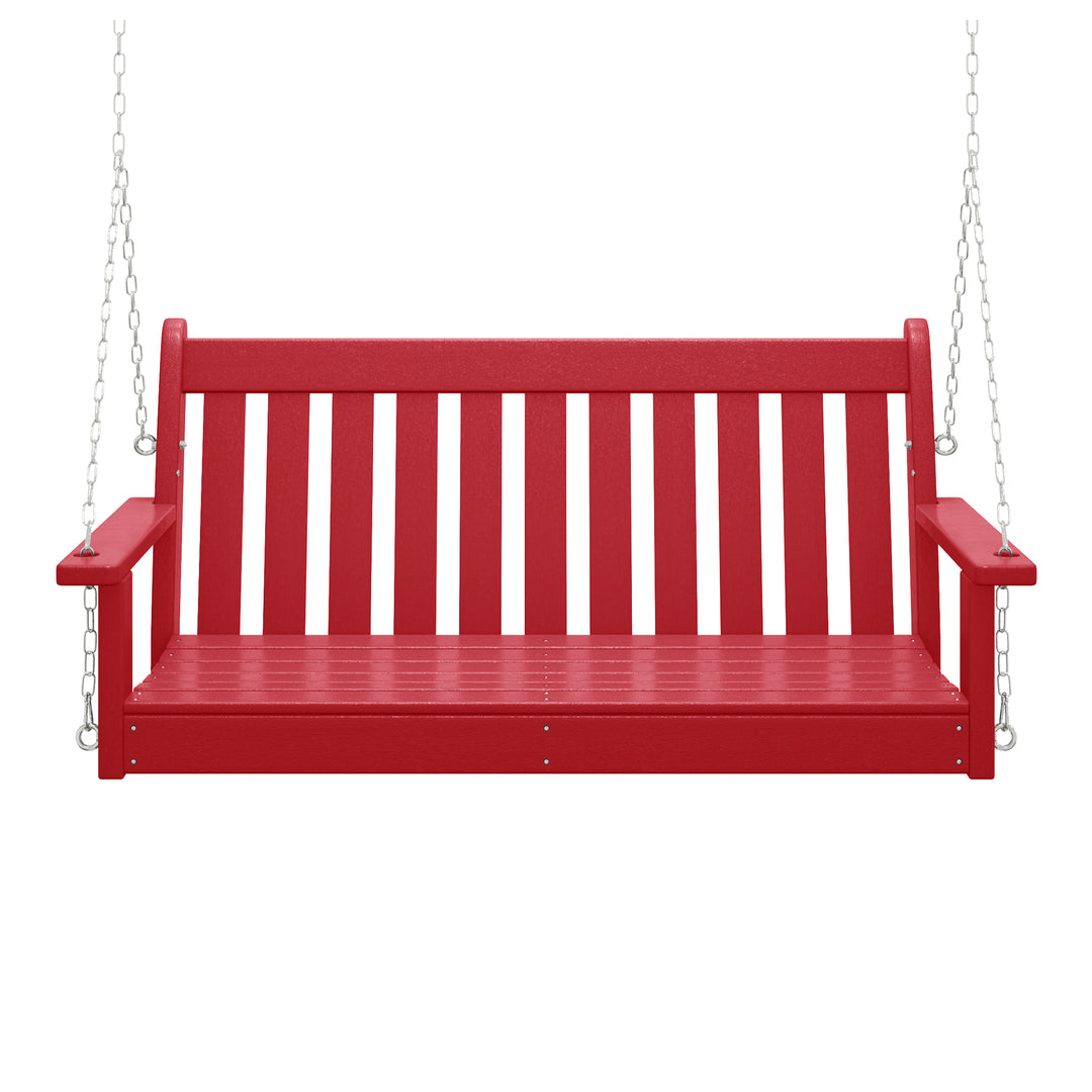 Malibu Outdoor Patio HDPE Hanging Front Porch Swing Bench