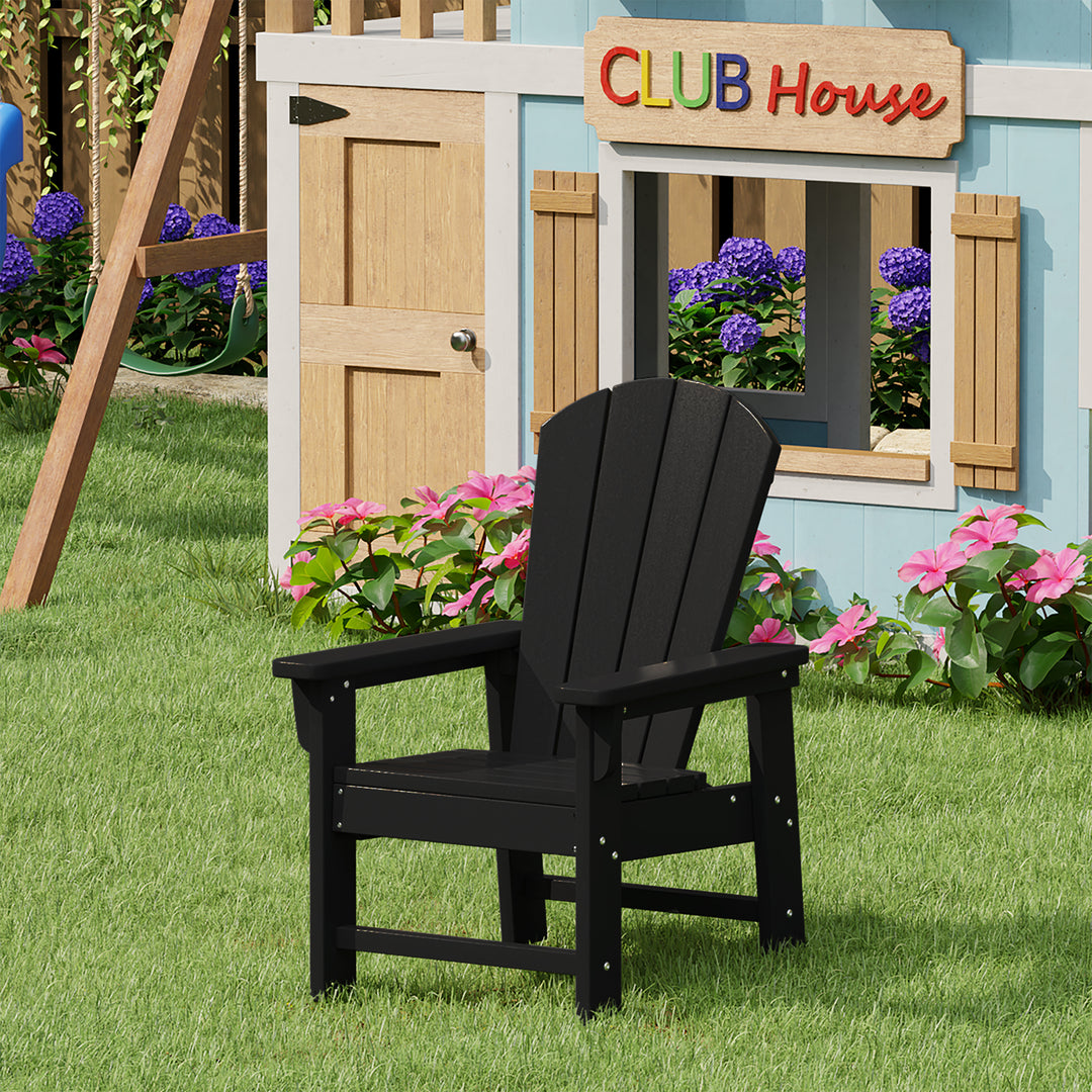 Malibu Kids Outdoor HDPE Adirondack Plastic Patio Chair