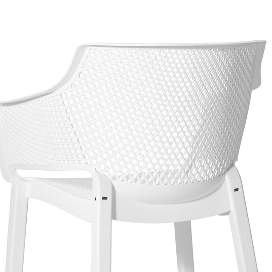 Playa Outdoor Modern Stackable Plastic Resin Patio Dining Armchair (Set of 4)