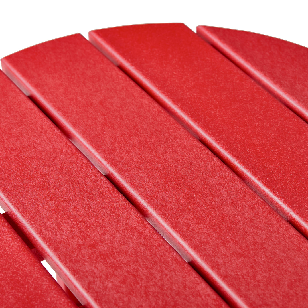 Malibu 3-Piece Outdoor Folding Adjustable Adirondack Chair with Cup Holder & Hideaway Ottoman and 18" Side Table