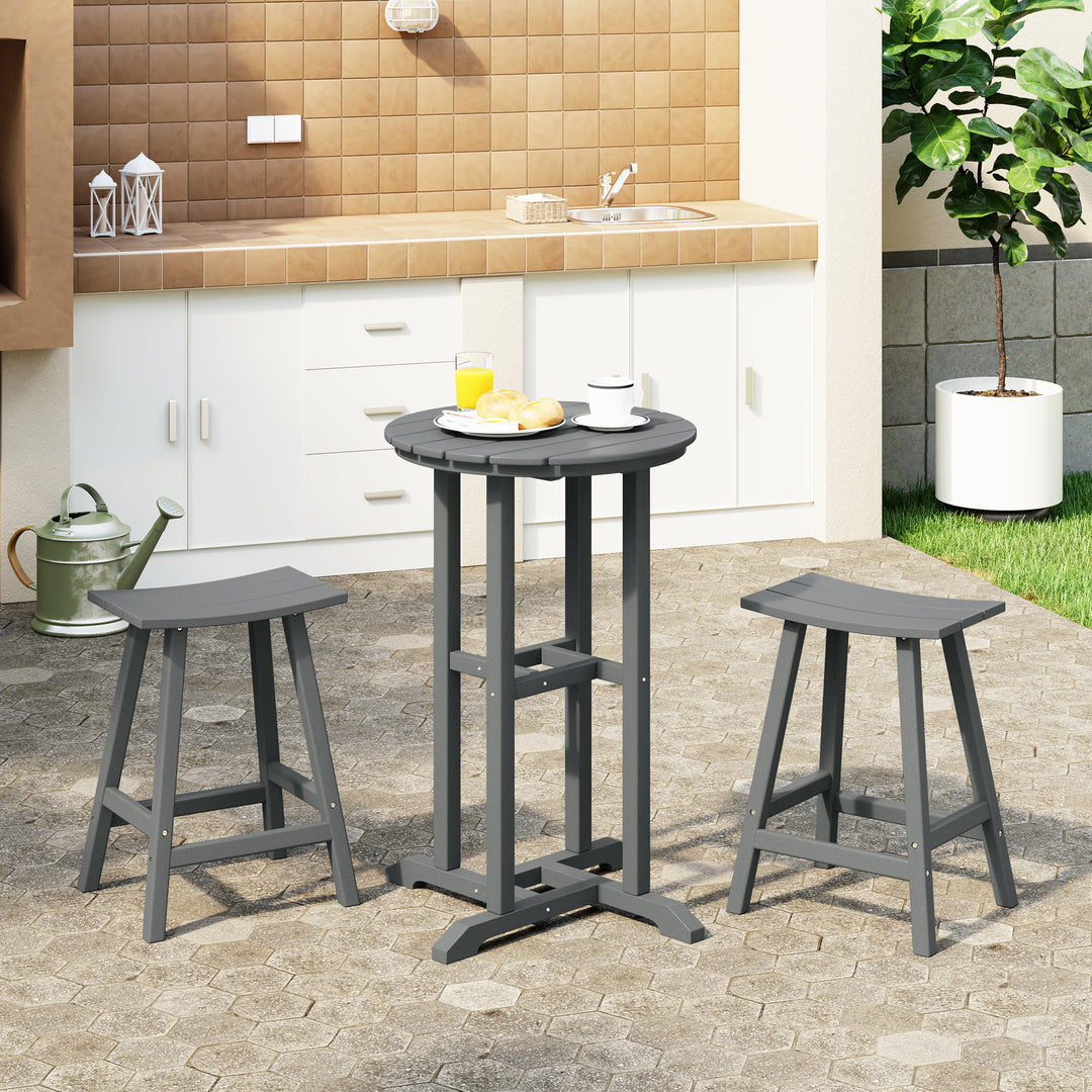 Malibu Outdoor Patio Counter Height Bar Stools Bistro Bar Table Set