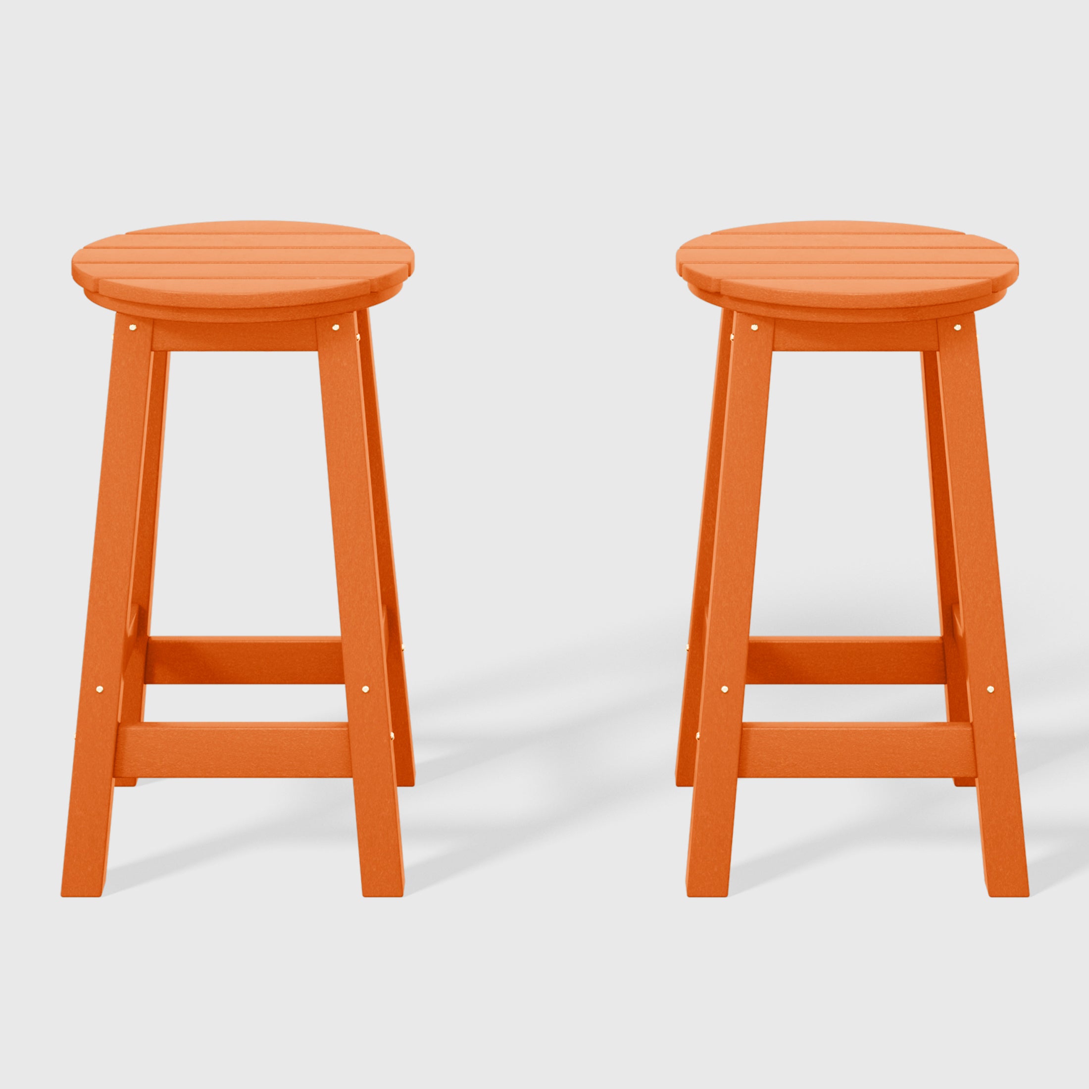 Malibu 24" HDPE Outdoor Patio Round Counter Height Bar Stool Set of 2