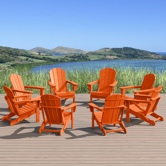 Malibu Outdoor Folding Poly Adirondack Chair (Set of 8)