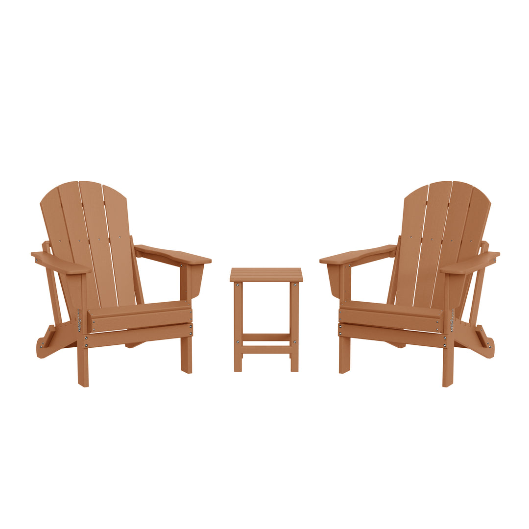 Malibu 3-Piece set Outdoor / Patio Poly Adirondack chair set with a side table ( 2 seater )