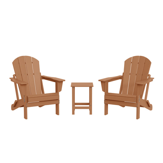Malibu 3-Piece set Outdoor / Patio Poly Adirondack chair set with a side table ( 2 seater )