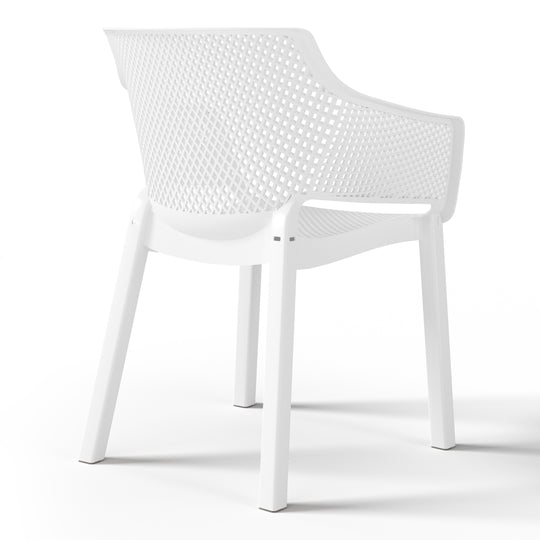 Playa Outdoor Modern Stackable Plastic Resin Patio Dining Armchair (Set of 4)