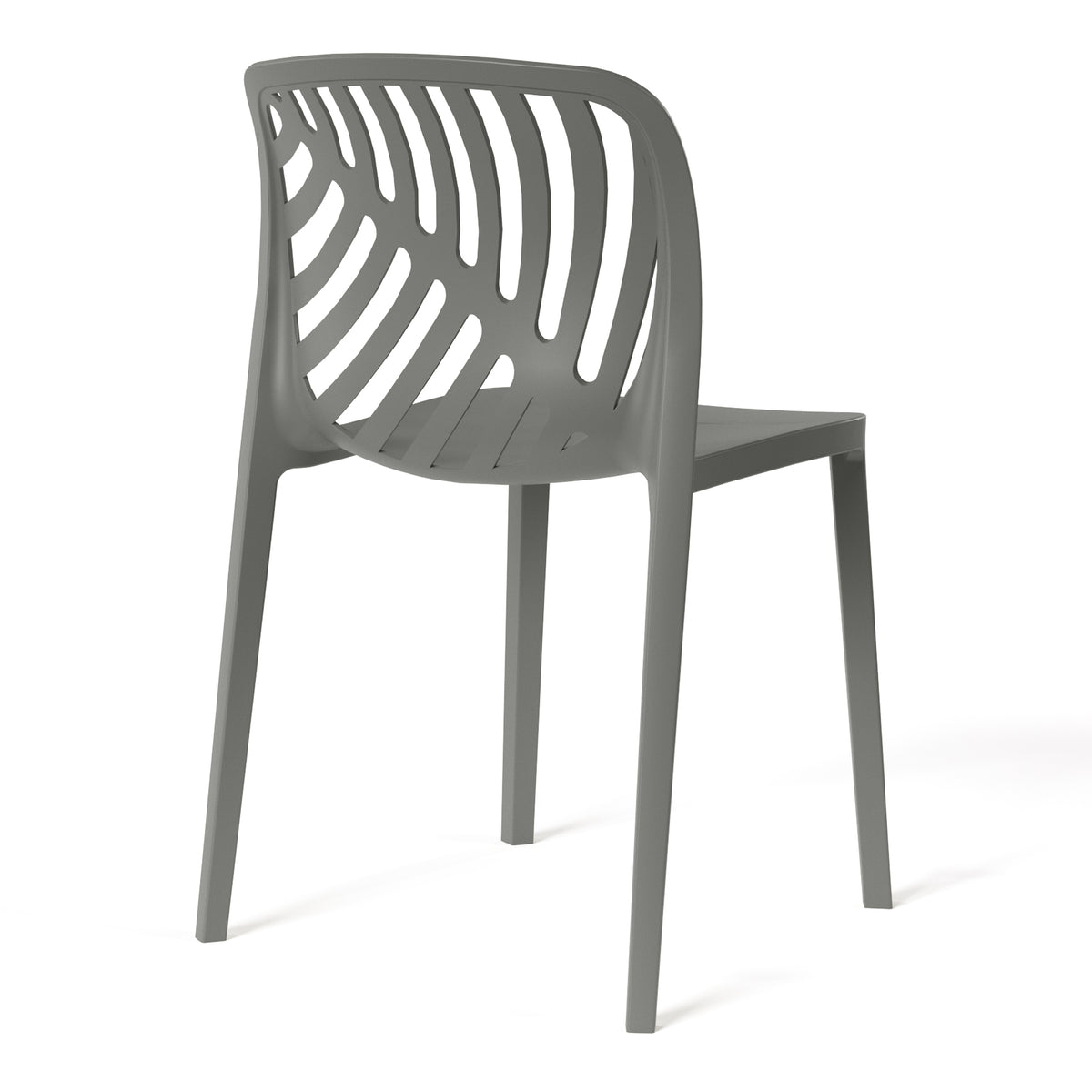 Playa Outdoor Modern Stackable Polypropylene Plastic Patio Bistro Dining Side Chairs (Set of 2)