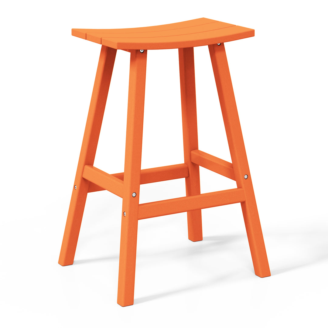 Malibu 29" HDPE Outdoor Patio Bar Height Bar Stools (Set of 2)