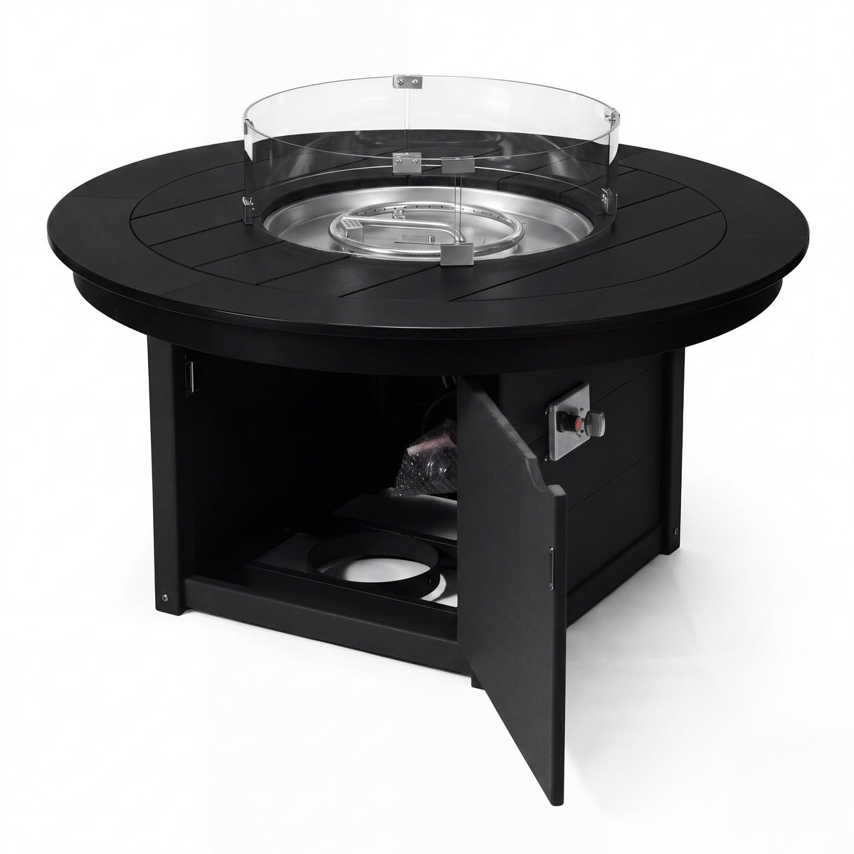 Helios 47" Modern Outdoor 55,000 BTU Patio Propane Round Fire Pit Table