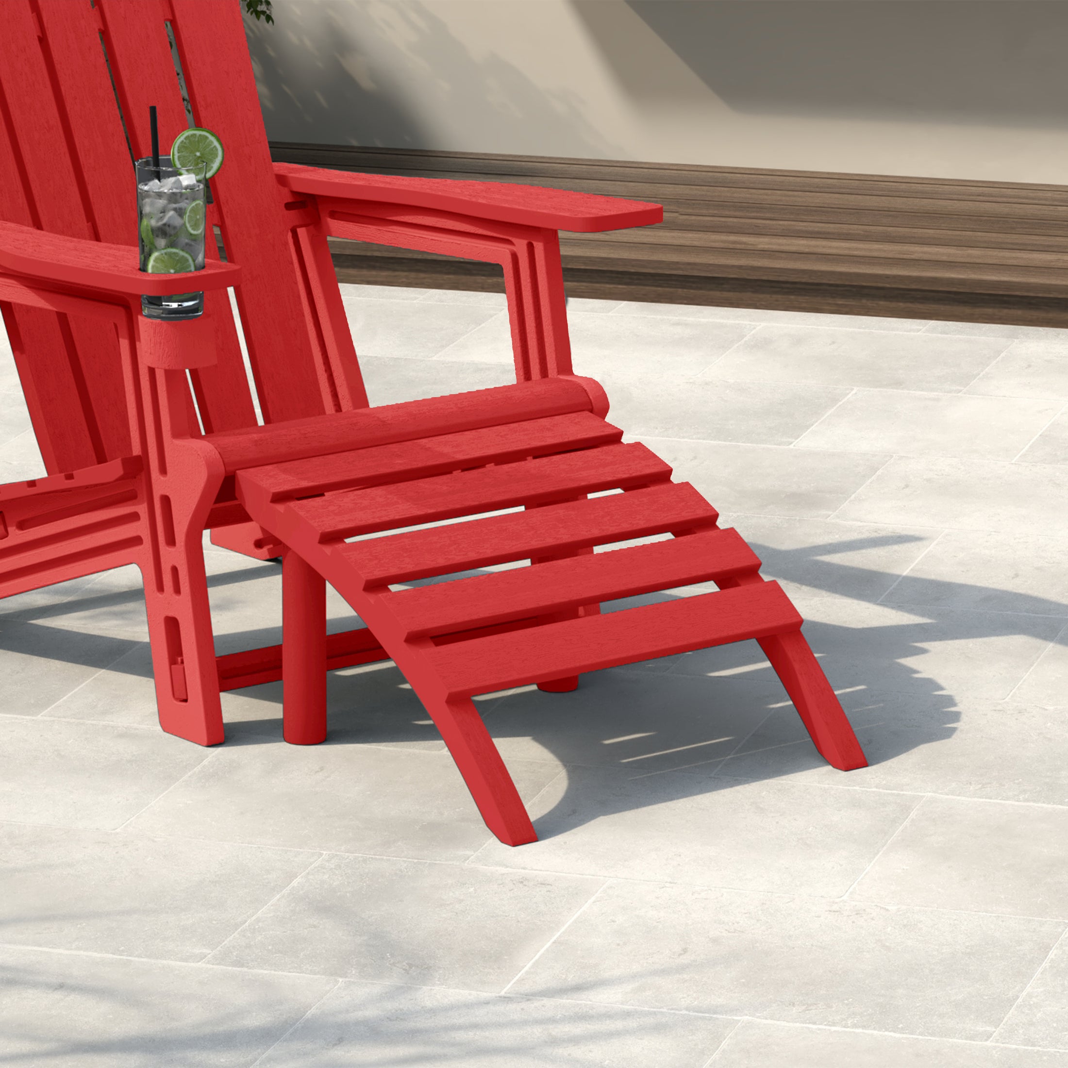 Azura Outdoor Patio HDPE Adirondack Ottoman Footrest