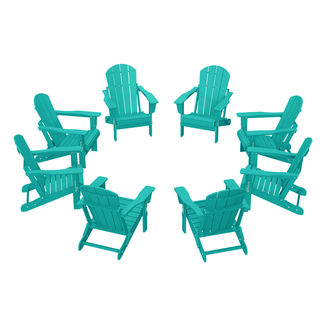 Malibu Outdoor Folding Poly Adirondack Chair (Set of 8)