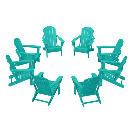 Malibu Outdoor Folding Poly Adirondack Chair (Set of 8)