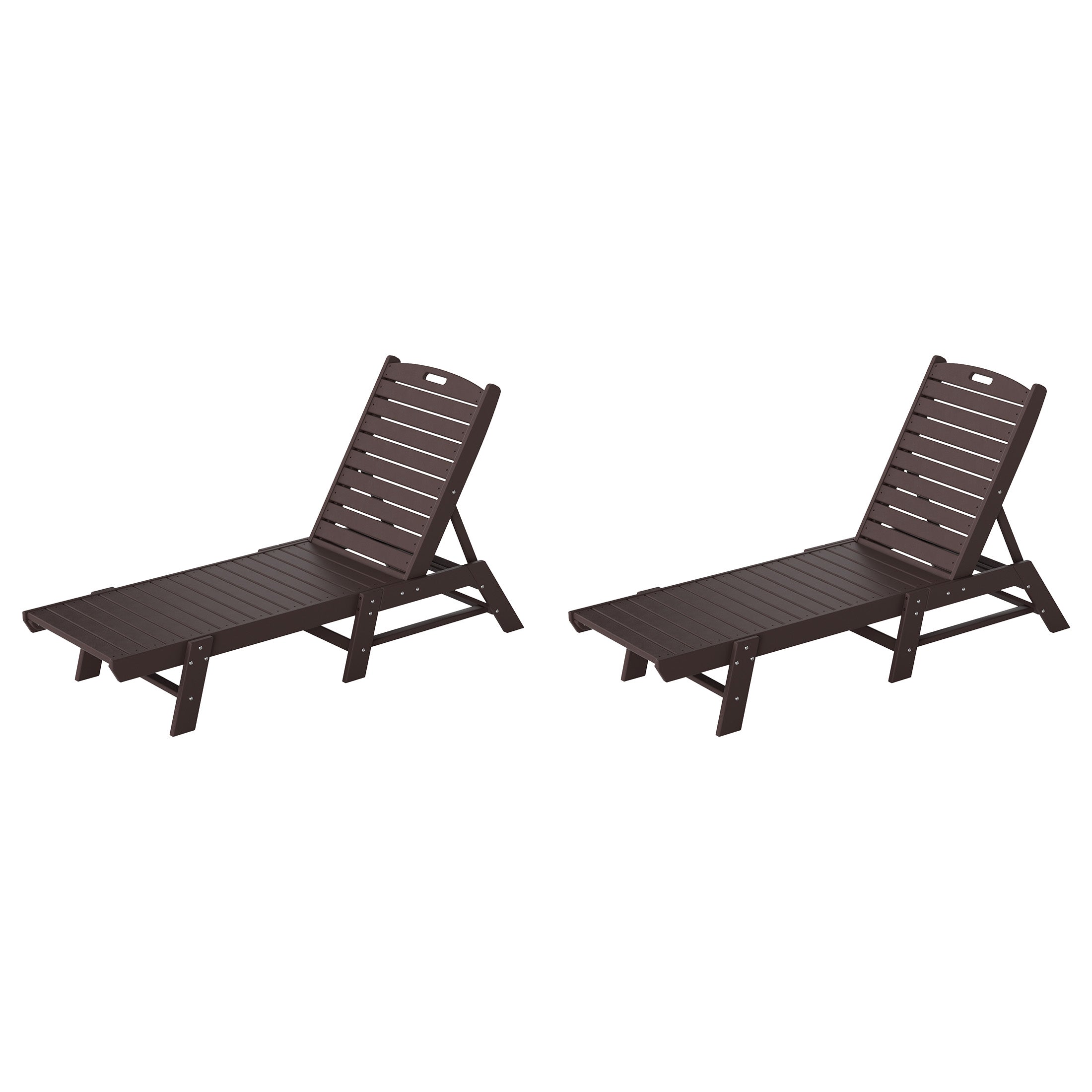 Malibu Poly Reclining Outdoor Patio Chaise Lounge Chair Adjustable (Set of 2)