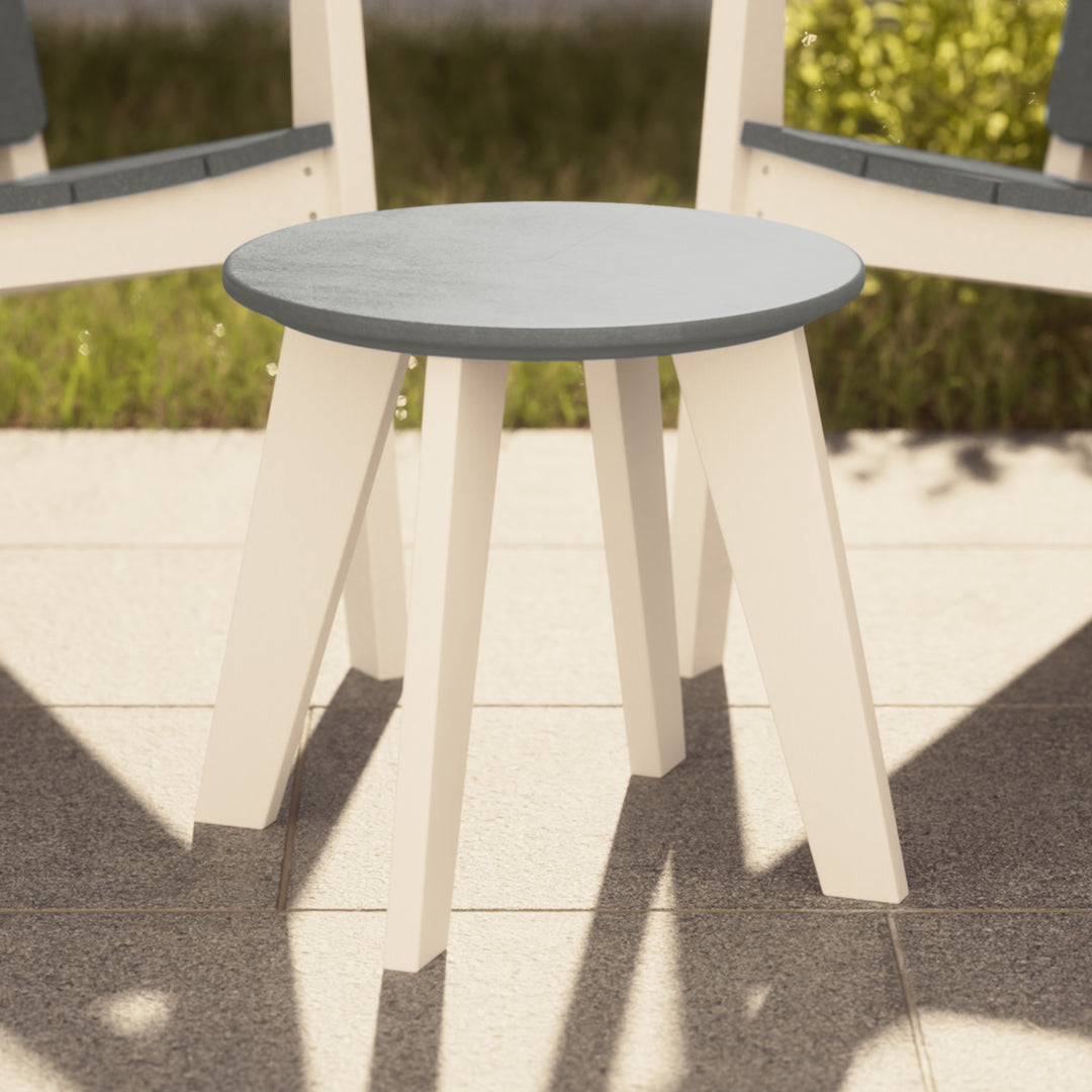 Pacifica HDPE Plastic Outdoor Round Adirondack Patio Side Table
