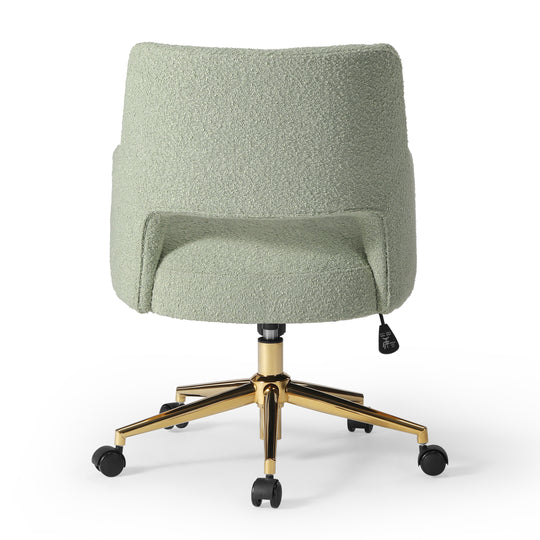 Genevieve Mid-Century Modern Swivel Office Vanity Chair with Wheels