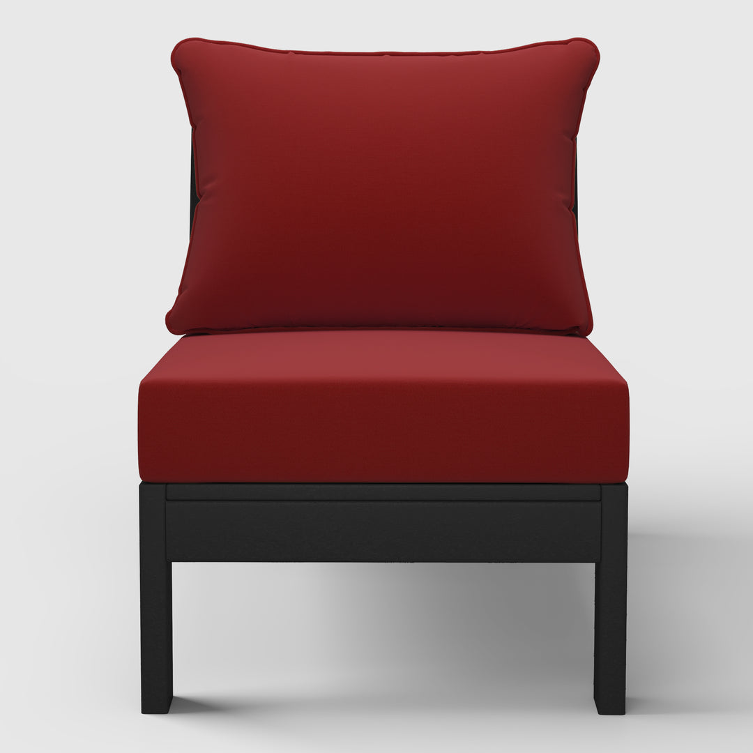 Avalon Outdoor HDPE Deep Seating Modular Armless Patio Chair with Patio Cushions