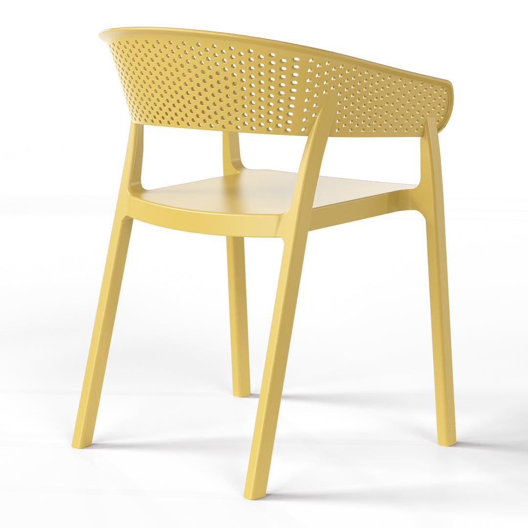 Playa 3-Piece Outdoor Resin Patio Bistro Table Set with Stackable Patio Dining Side Chairs