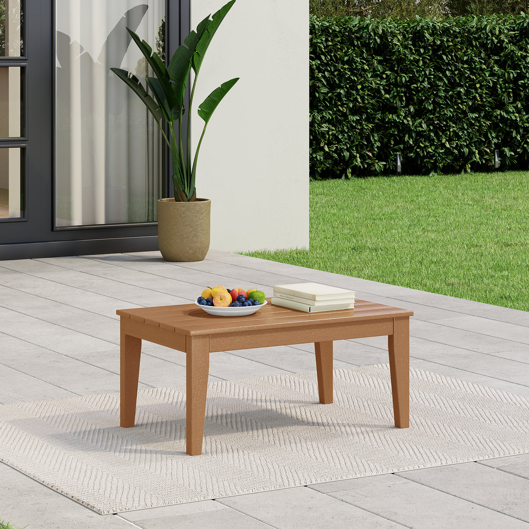 Malibu Low Outdoor HDPE Patio Rectangle Coffee Table
