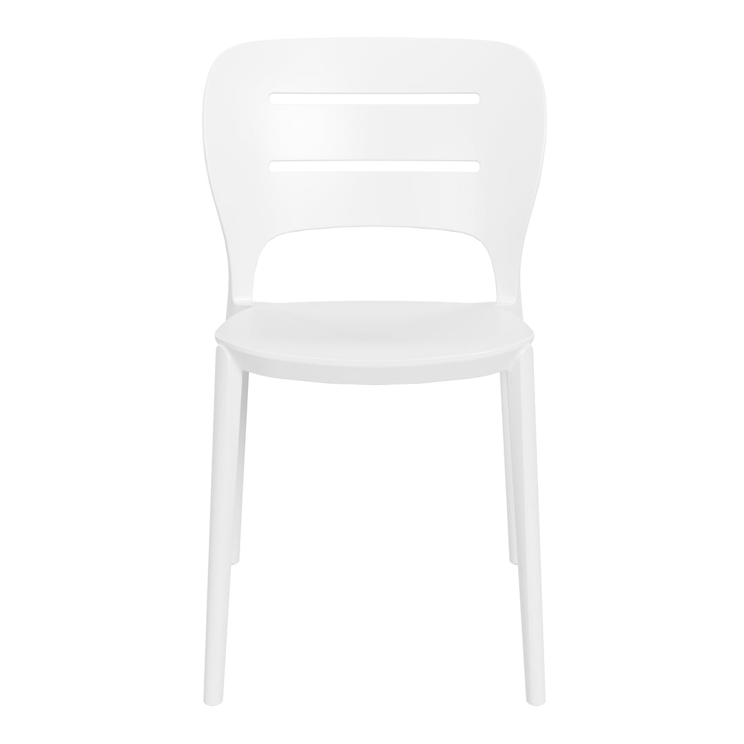 Playa Outdoor Modern Stackable Plastic Patio Dining Side Chairs (Set of 2)