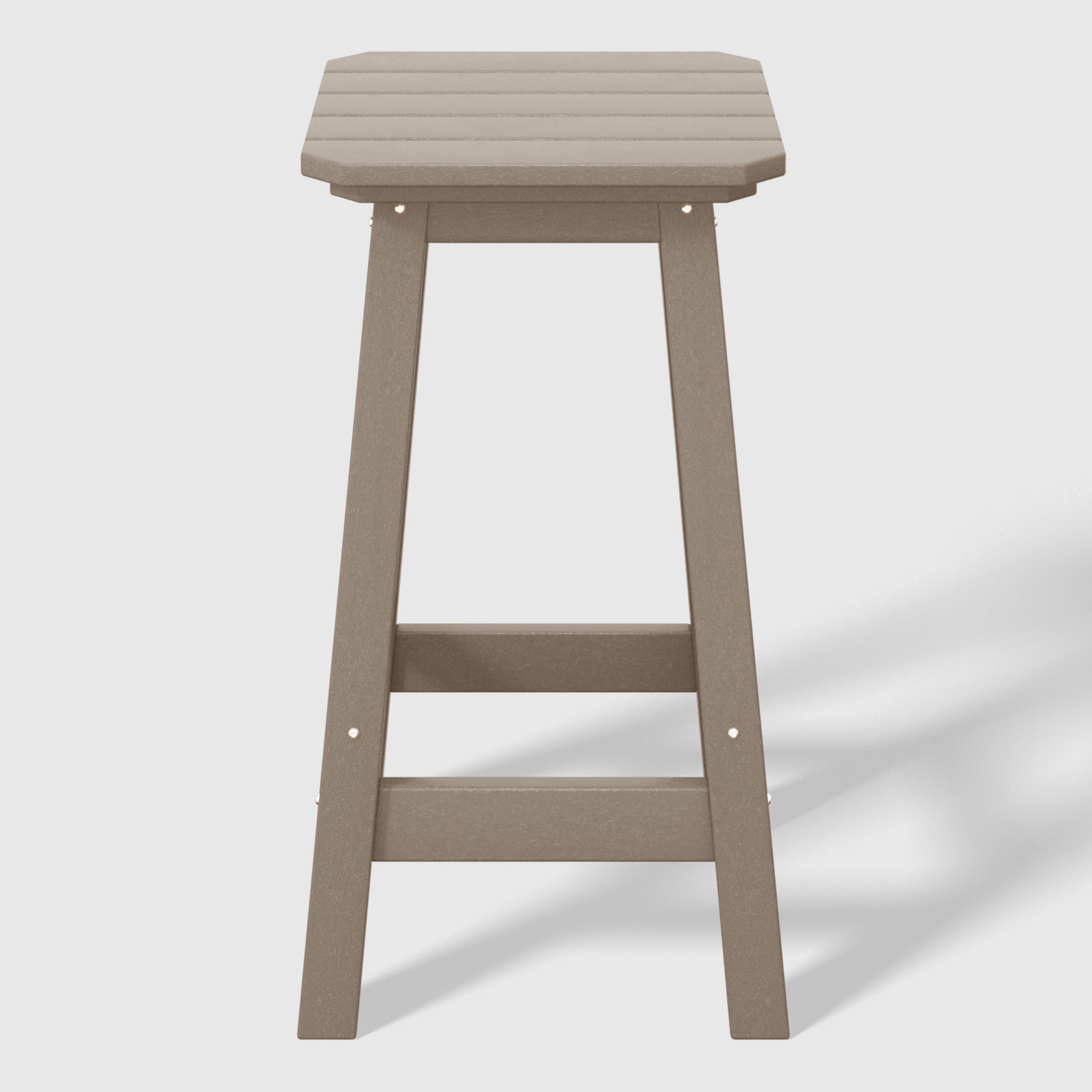 Malibu 24" HDPE Outdoor Patio Counter High Backless Square Bar Stools Set of 2