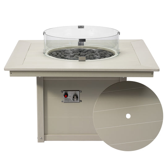 Helios 42" Modern Outdoor Patio Propane Square Fire Pit Table
