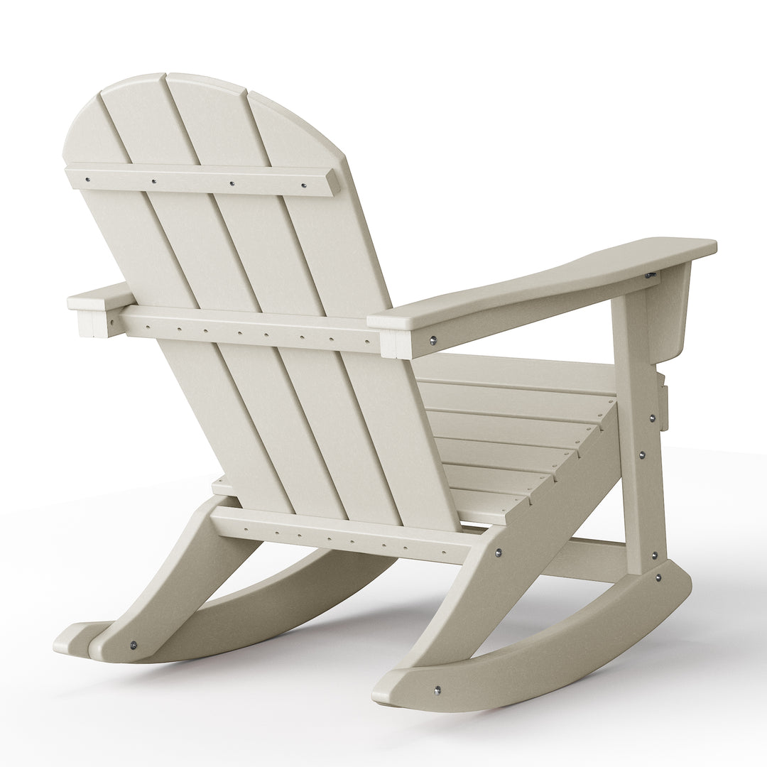 Malibu 3-Piece set Outdoor / Patio Poly Adirondack rocking chairs with a side table ( 2 seater )