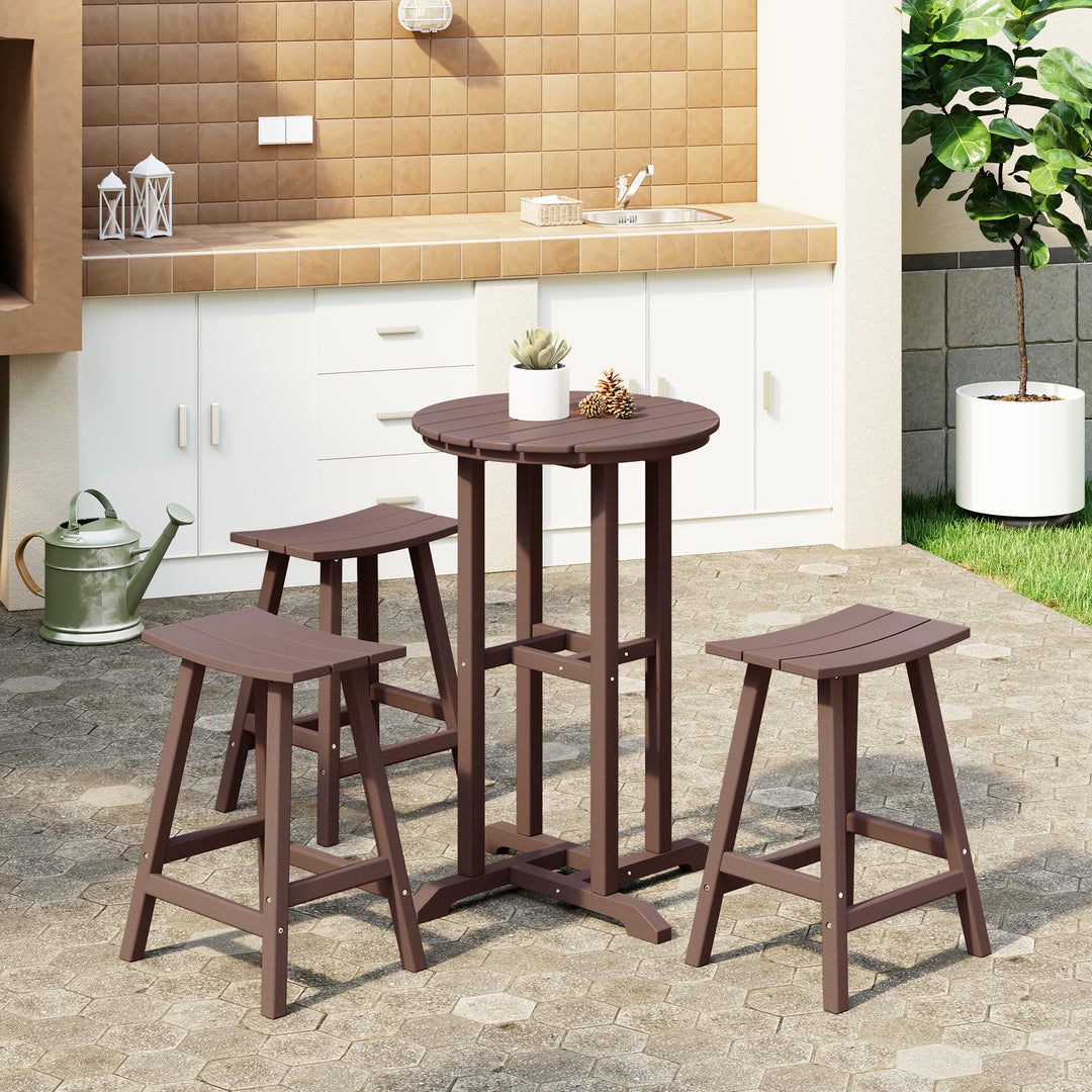 Malibu Outdoor Patio Counter Height Bar Stools Bistro Bar Table 4-Piece Set