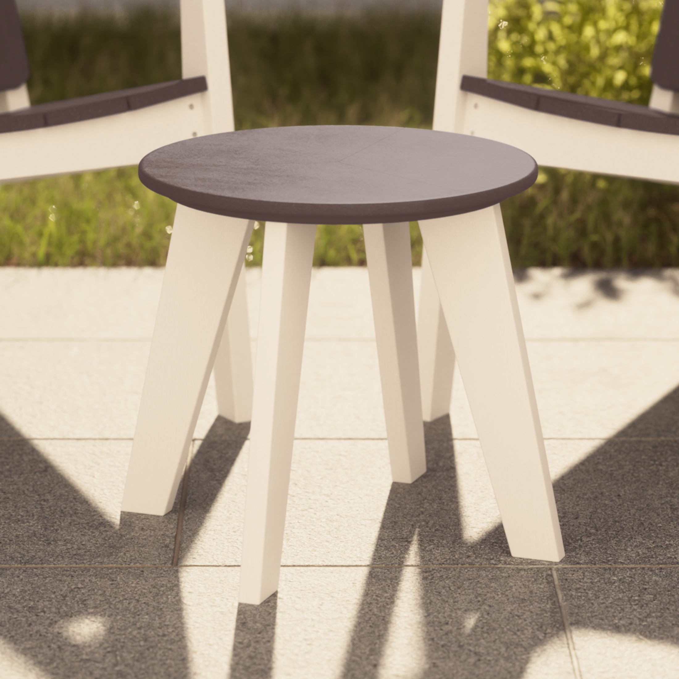 Pacifica HDPE Plastic Outdoor Round Adirondack Patio Side Table