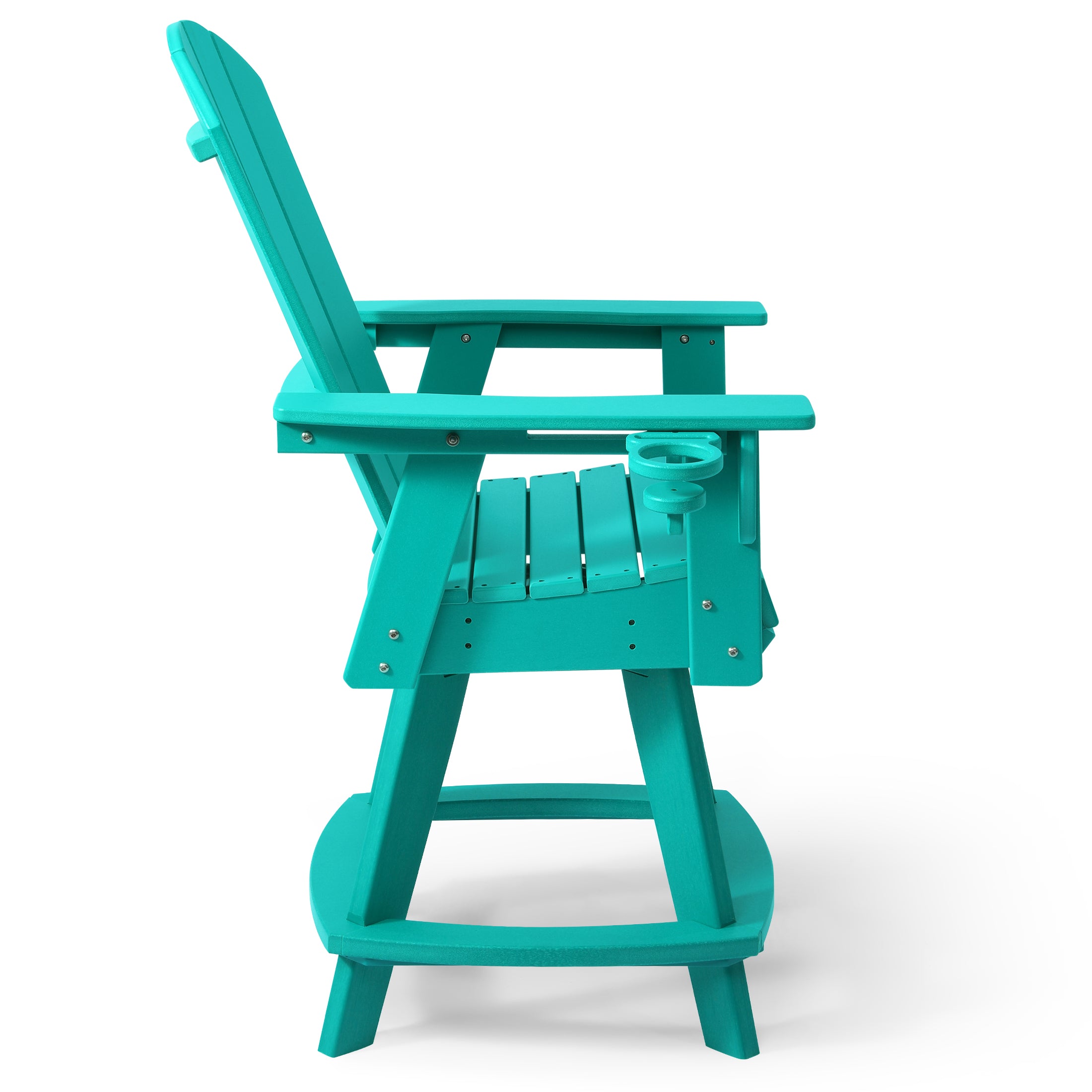 Malibu Outdoor HDPE Adirondack Swivel Counter Height Bar Chair With Cup Holder