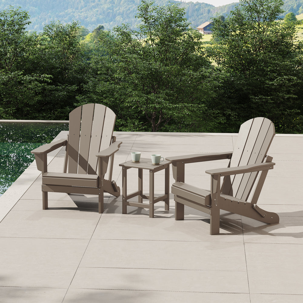 Malibu 3-Piece set Outdoor / Patio Poly Adirondack chair set with a side table ( 2 seater )