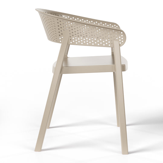 Playa 5-Piece Modern Patio Round Dining Table Set with Stackable Patio Dining Chairs