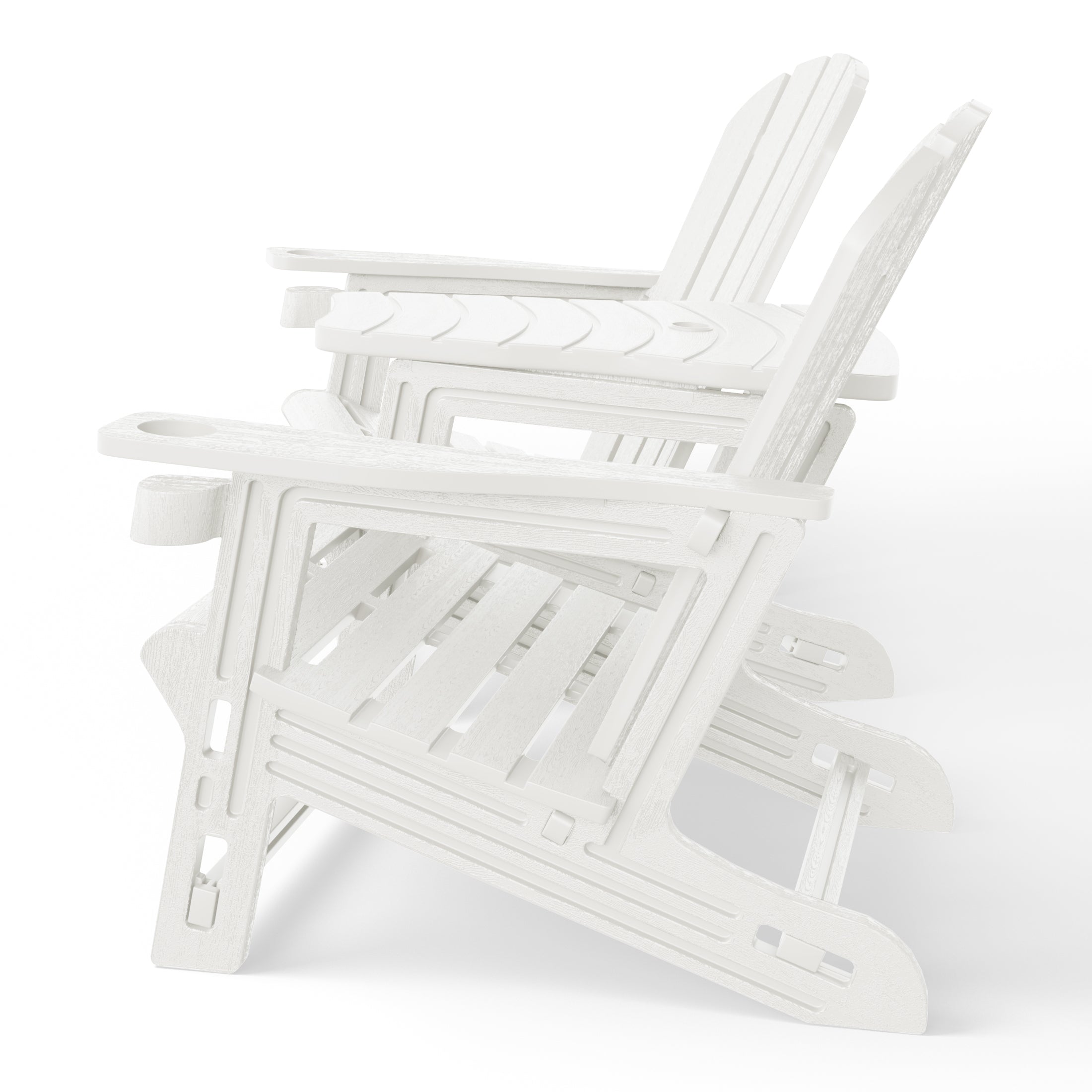Azura Outdoor HDPE Adirondack Chairs With Connecting Table Tray (Set of 2)