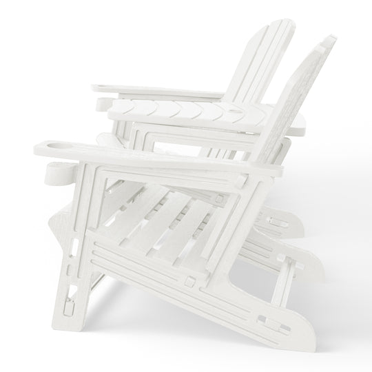 Azura Outdoor HDPE Adirondack Chairs With Connecting Table Tray (Set of 2)