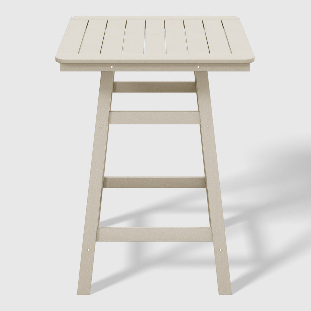 Malibu 30" Square Outdoor Patio Counter High Bistro Bar Table With Umbrella Hole