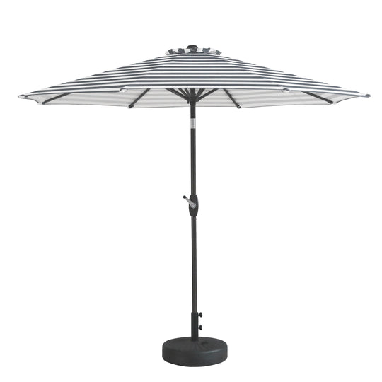 Paolo 9 ft. Patio Umbrella with Black Round Weight Base Kit