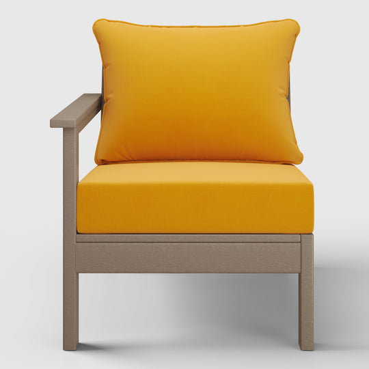 Avalon Outdoor Patio HDPE Left Arm Sectional Corner Club Chair with Patio Cushions