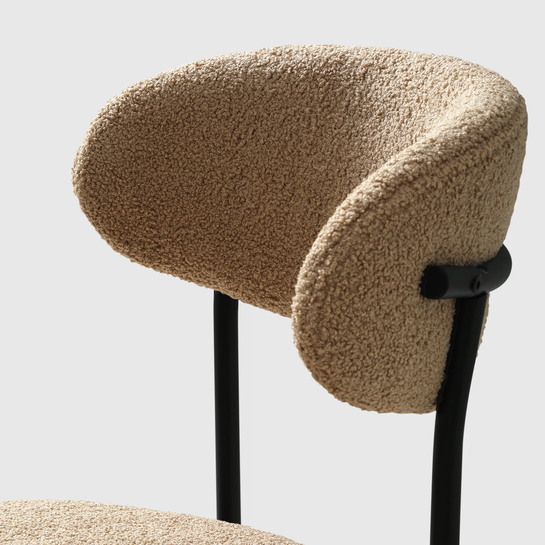 Alexandria Mid-Century Modern Upholstered Sherpa Round Dining Chairs (Set of 6)