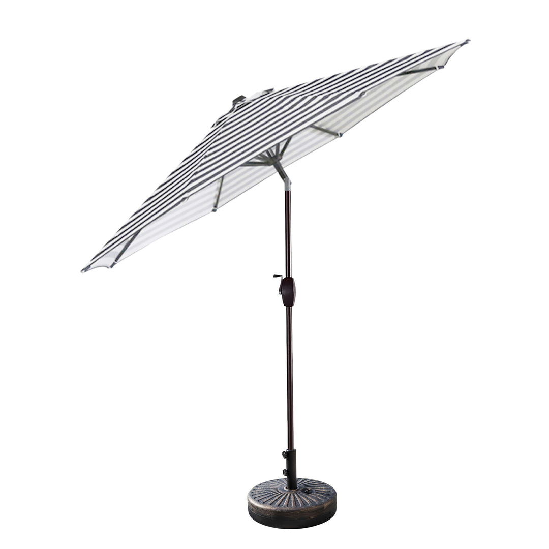 Paolo 9 ft. Patio Umbrella with Bronze Round Weight Base Kit