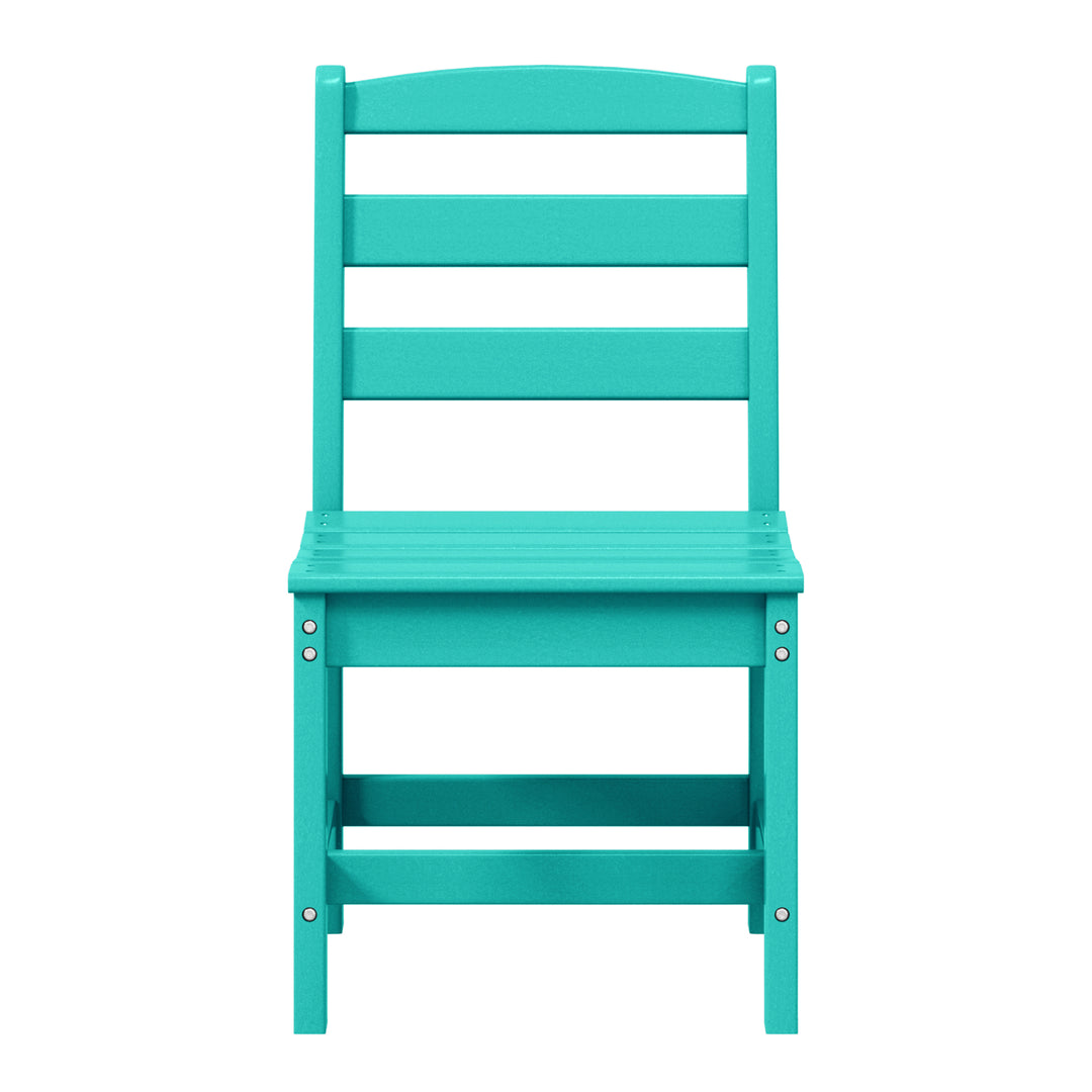 Ashore Outdoor HDPE Patio Classic Armless Dining Side Chair