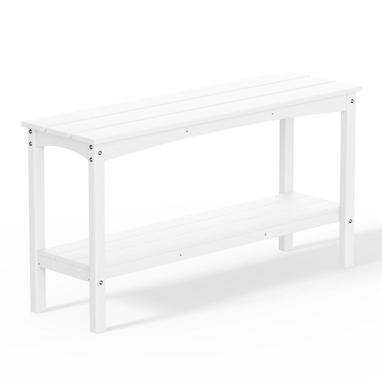 Malibu 55" Outdoor Patio HDPE Adirondack 2-Tier Shelf Console Table