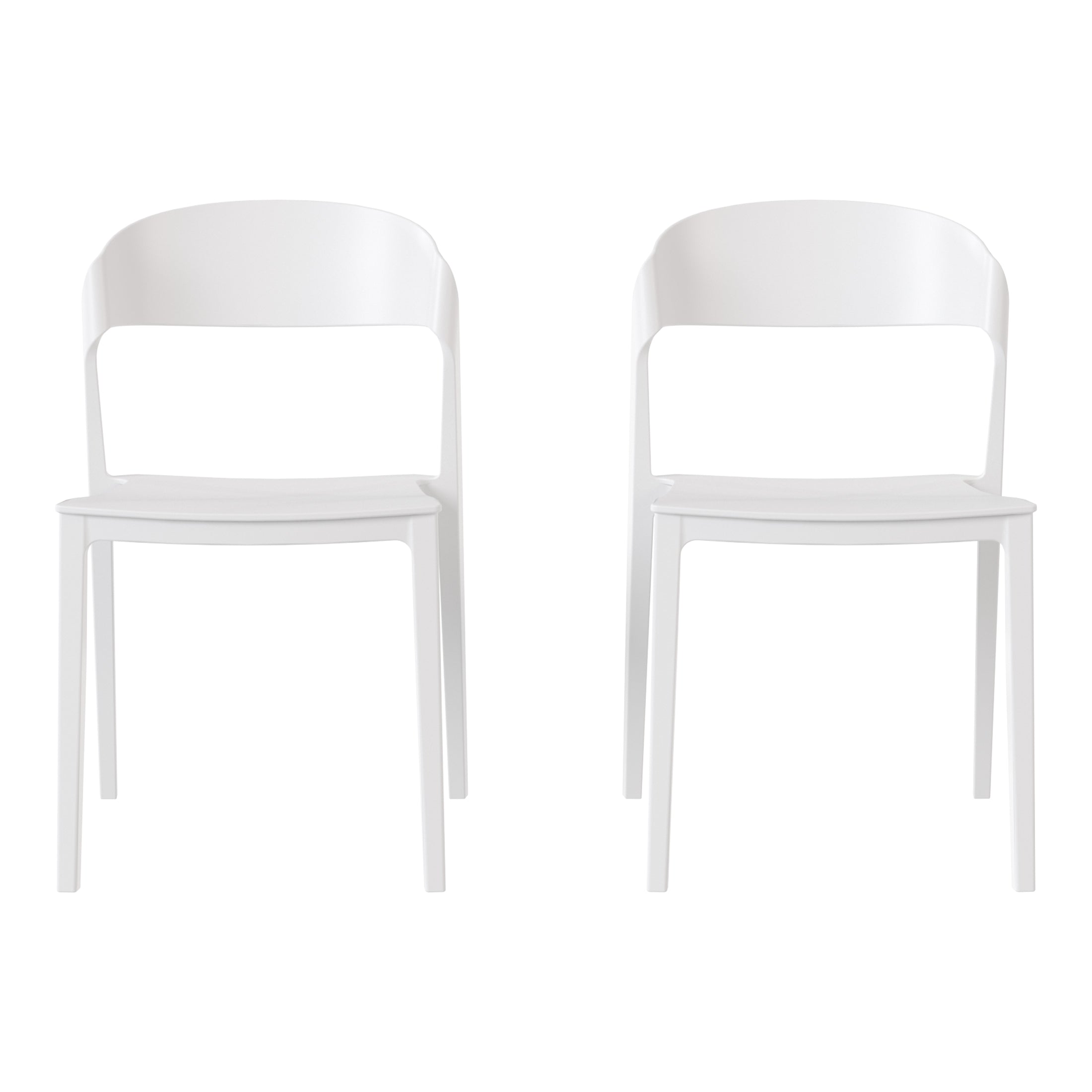 Playa Outdoor Modern Stackable Plastic Patio Bistro Dining Side Chairs (Set of 2)