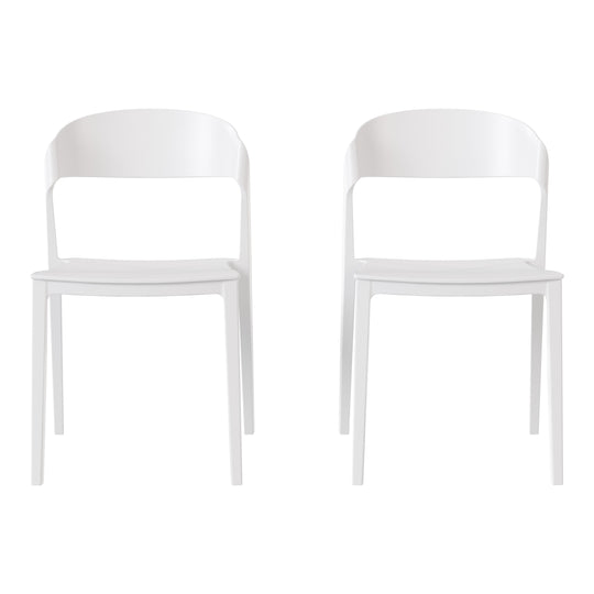 Playa Outdoor Modern Stackable Plastic Patio Bistro Dining Side Chairs (Set of 2)
