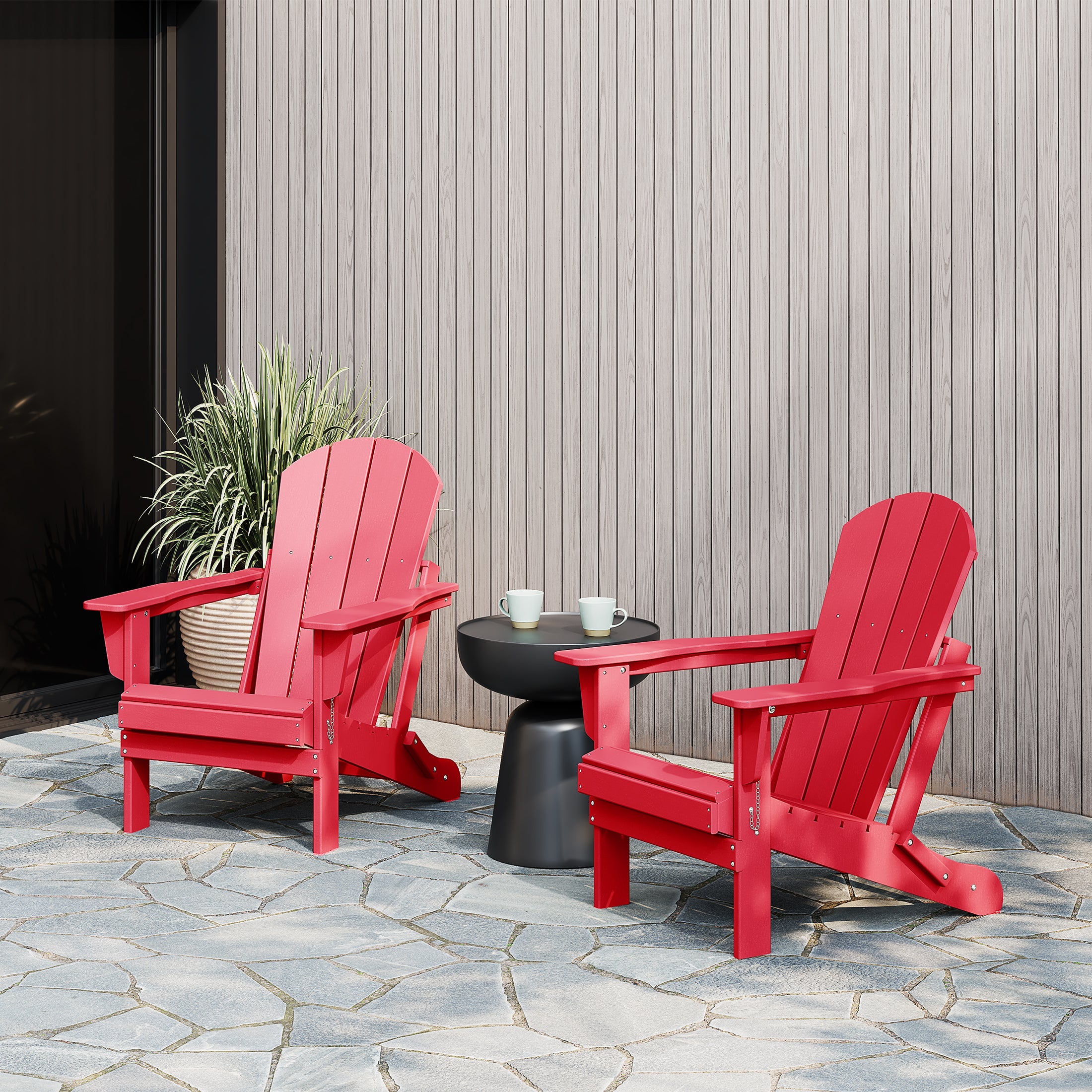Malibu outdoor folding Poly Adirondack chair (Set of 2)