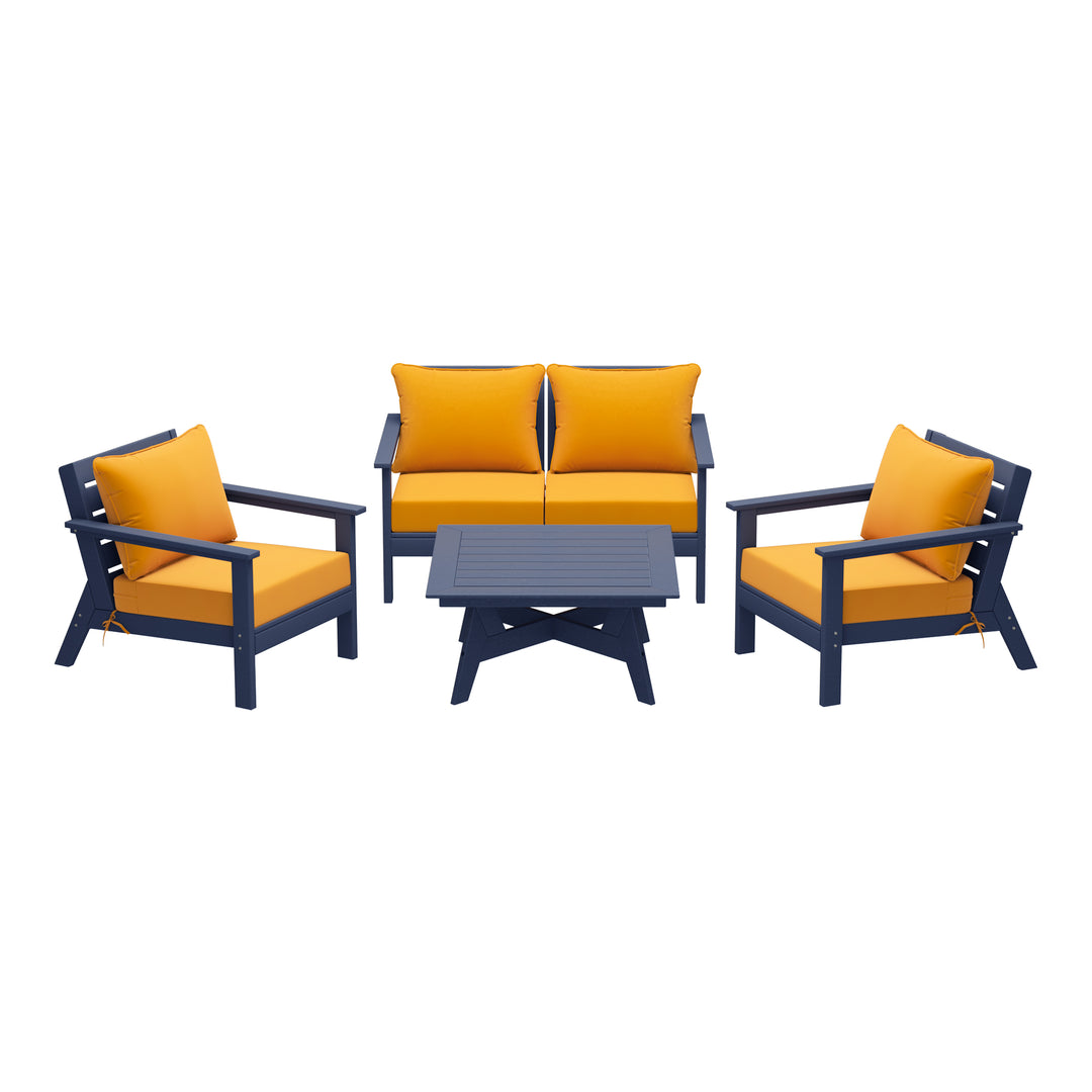 Avalon Outdoor 5-Piece Modular Sectional Patio Furniture Sofa Set