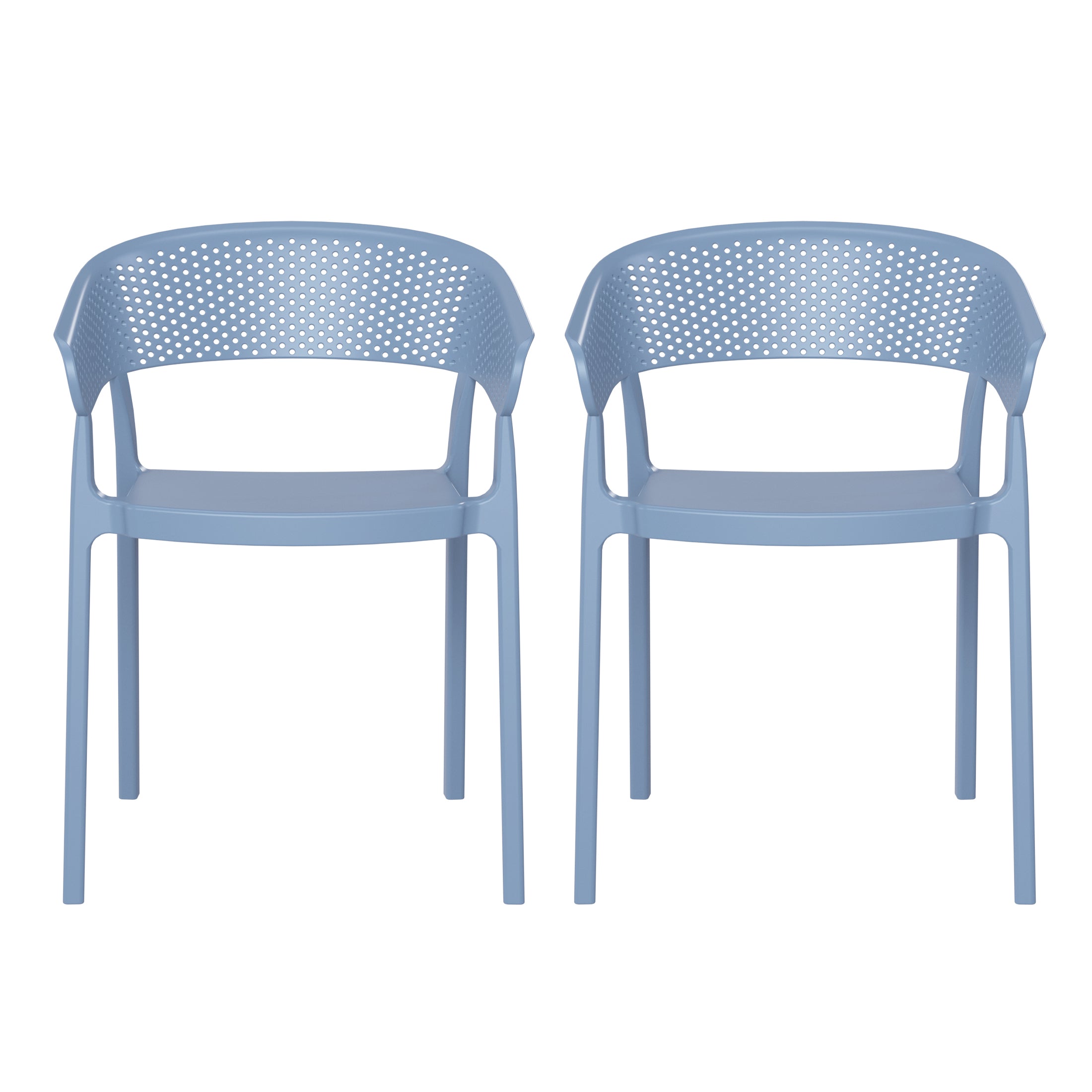 Playa Outdoor Modern Stackable Plastic Resin Patio Dining Armchair (Set of 2)