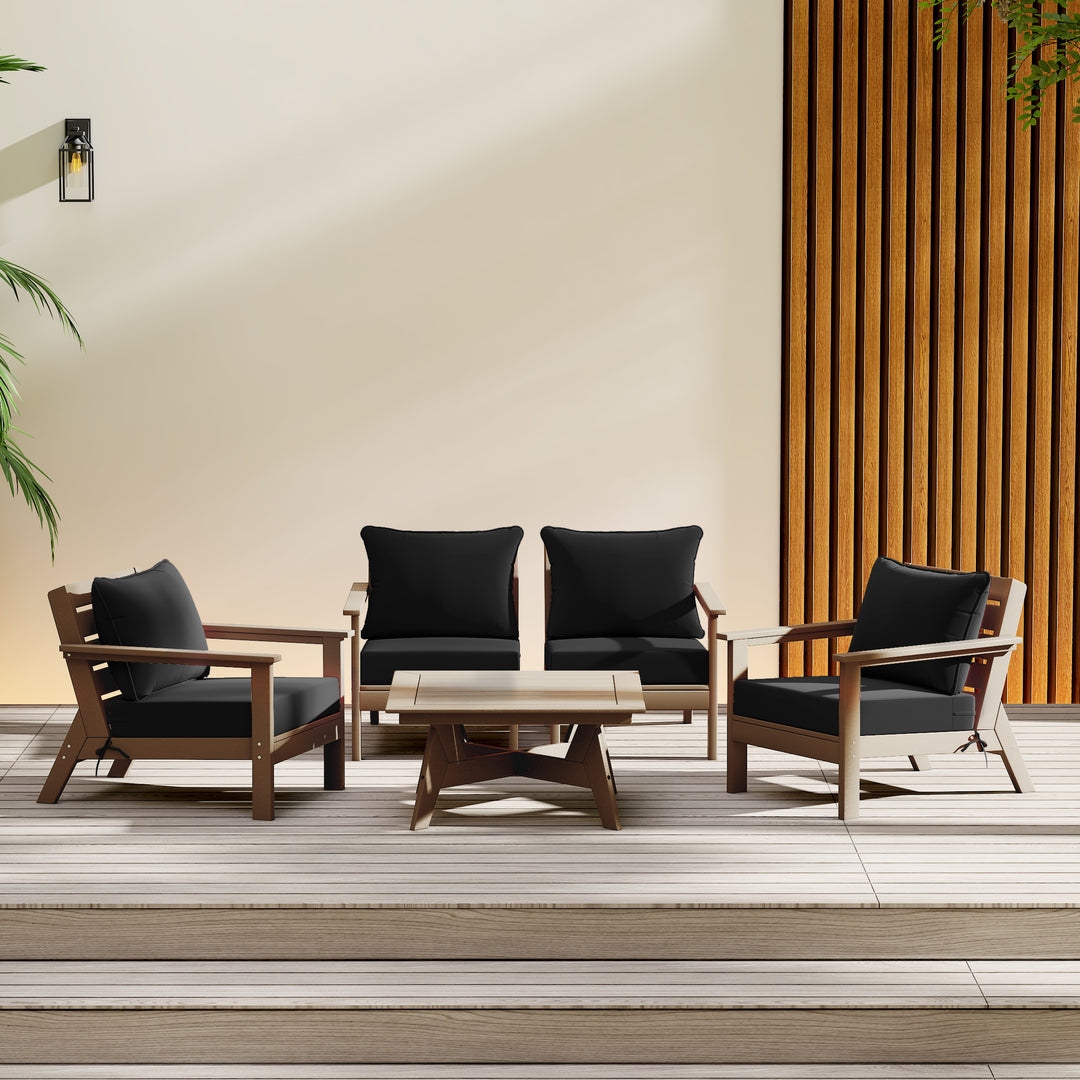Avalon Outdoor 5-Piece Modular Sectional Patio Furniture Sofa Set