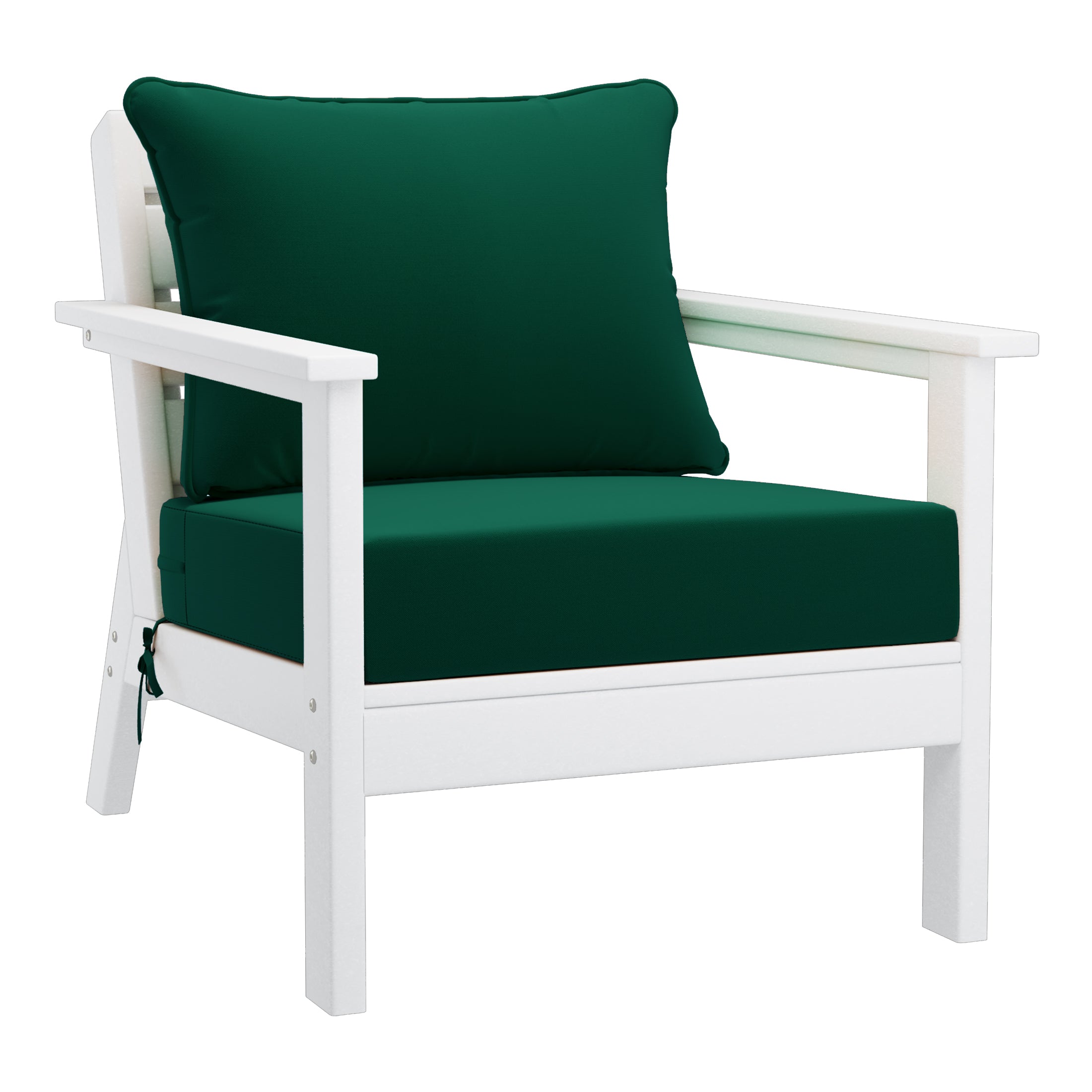 Avalon Outdoor Modern HDPE Patio Club Chairs with Deep Seat Cushions (Set of 2)