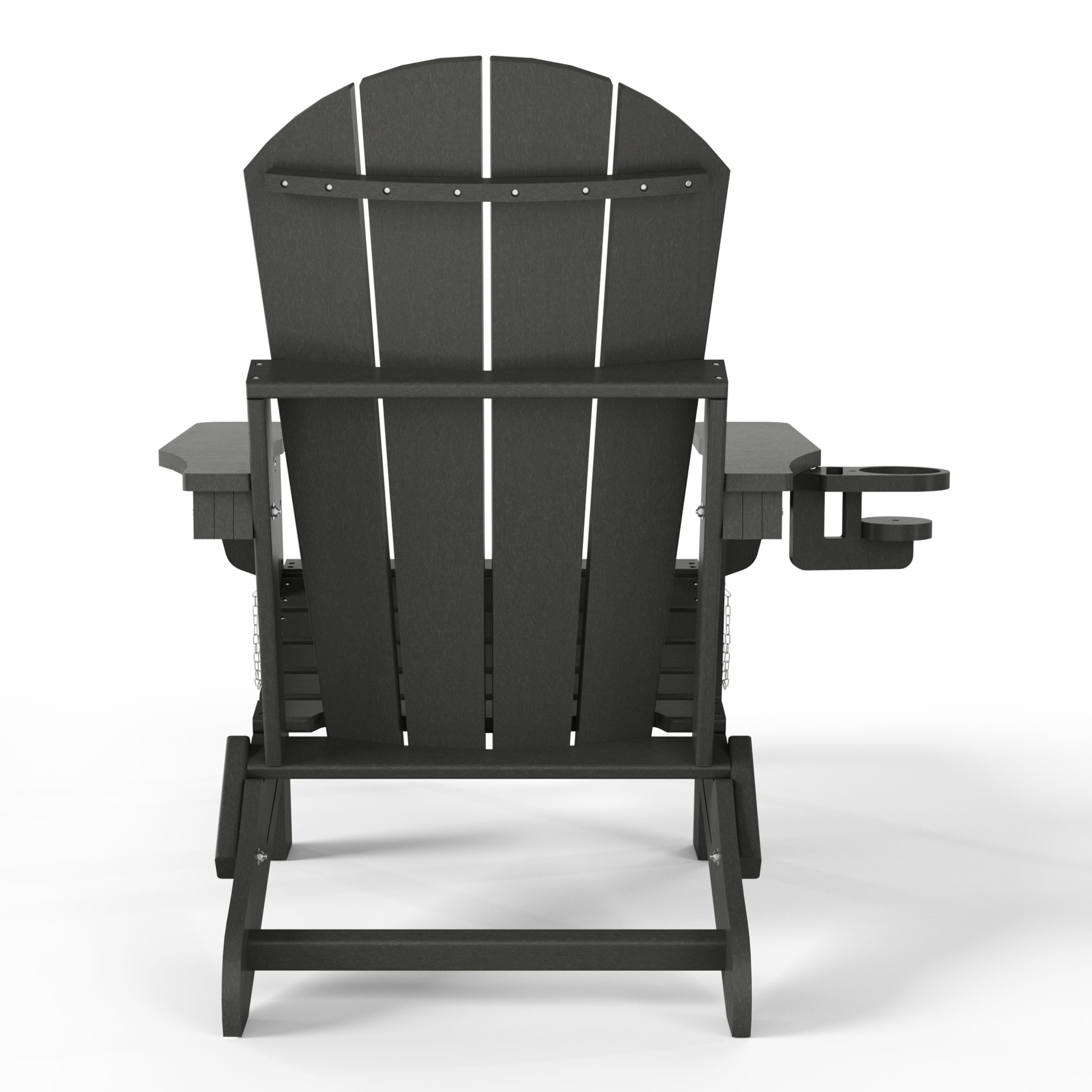 Malibu Folding Adjustable Adirondack Chair with Retractable Ottoman and Cup Holder